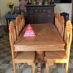 bàn ăn gỗ gõ đỏ 8 ghế