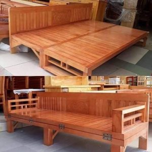 Giường gấp gỗ xoan đào lào