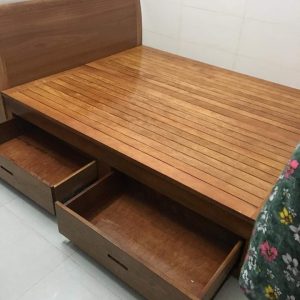 giường gỗ xoan đào ngăn kéo