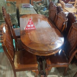 Bàn ghế xoan dao 6 ghế