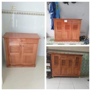 Tủ dép gỗ xoan đào bắc