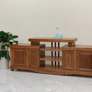 kệ ti vi gỗ xoan đào lào kiêu thớt 2m