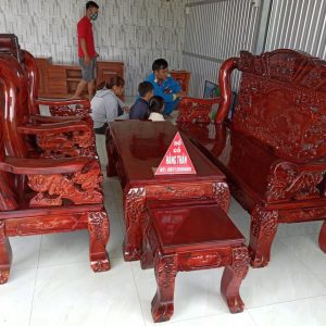 Bộ ghế rồng bát tiên gỗ tràm bông vàng (02)