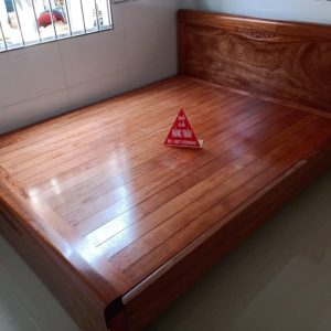 Giường ngăn kéo gỗ xoan đào lào dát