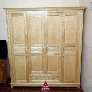 Tủ áo gỗ sồi 4 cánh