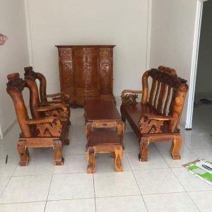 Sofa gỗ tràm bông vàng tay rồng (02)