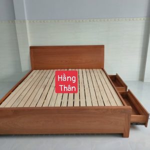 Giường gỗ xoan đào lào ngăn kéo 1m6