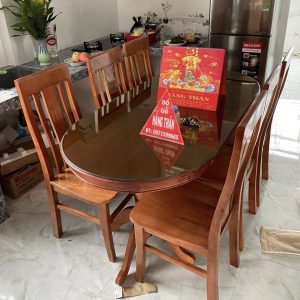 bộ bàn ăn gỗ sồi 6 ghế