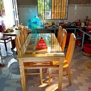 bộ bàn ăn gỗ sồi 6 ghế